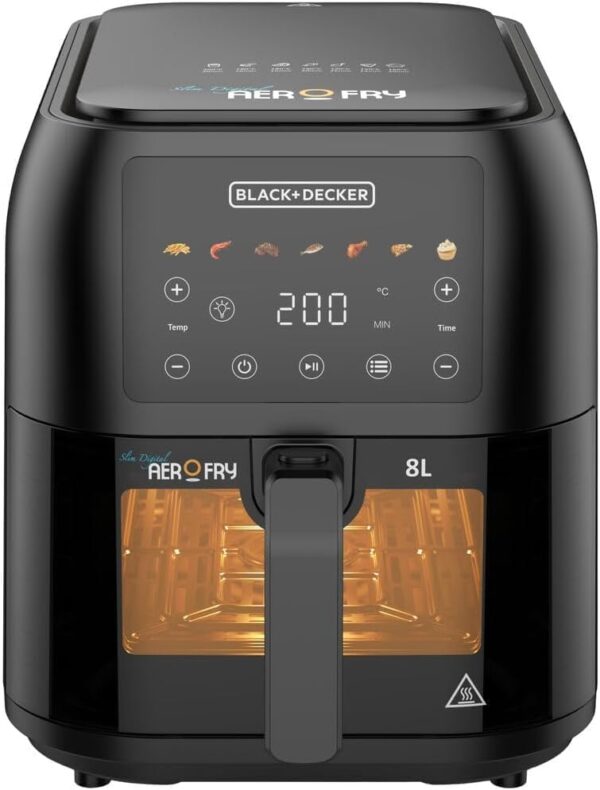 ⁦قلاية هوائية بلاك اند ديكر 8لتر 1700وات SAF80W⁩ - الصورة ⁦2⁩