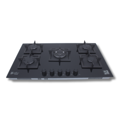 مسطح غاز بيورتي 90 سم زجاج أسود 5 شعلات – موديل HPT915G Gas Hob 5 Heavy Duty