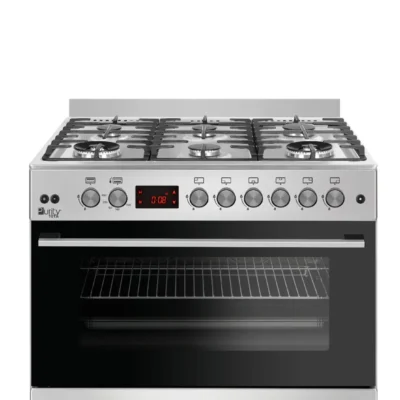 بوتاجاز غاز بيورتي 90 سم فضي 6 شعلات Free Standing Gas Cooker
